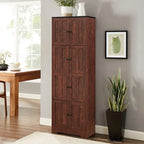 Armoire de rangement haute murale à 8 portes et 4 étagères - 61 cm (L) x 32,5 cm (l) x 184 cm (H)