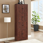 Armoire de rangement haute murale à 8 portes et 4 étagères - 61 cm (L) x 32,5 cm (l) x 184 cm (H)