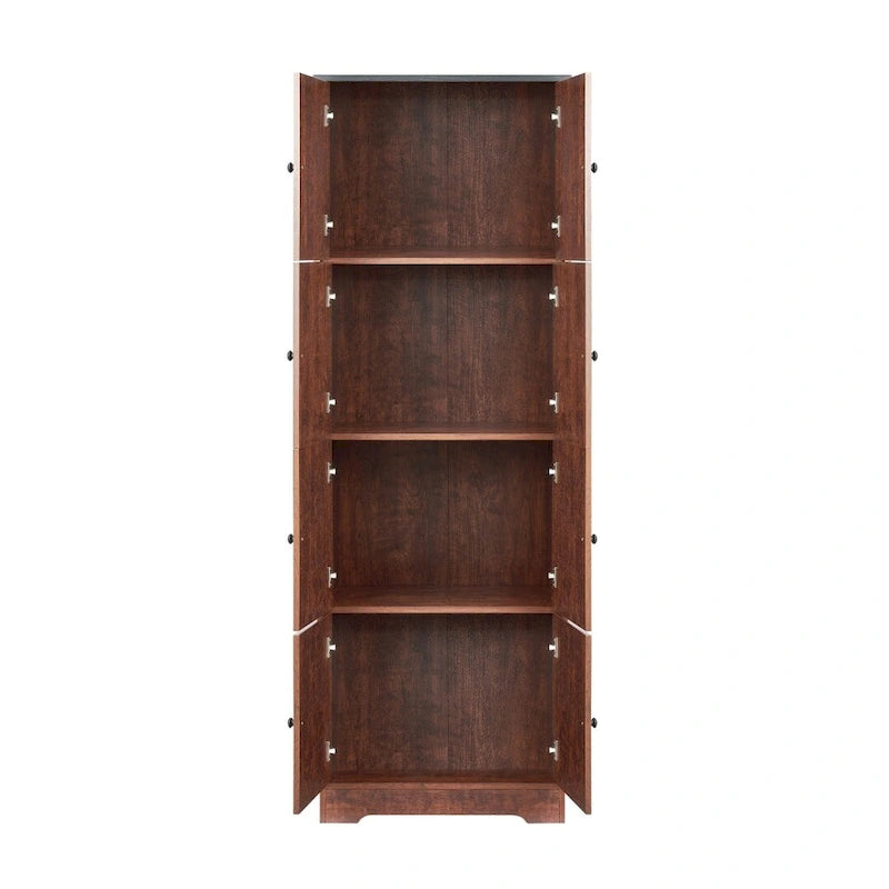 Armoire de rangement haute murale à 8 portes et 4 étagères - 61 cm (L) x 32,5 cm (l) x 184 cm (H)