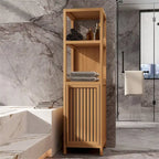 Armoire de rangement multifonctionnelle en bambou de grande capacité