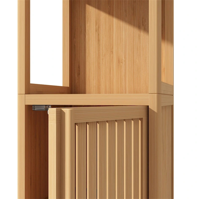 Armoire de rangement multifonctionnelle en bambou de grande capacité