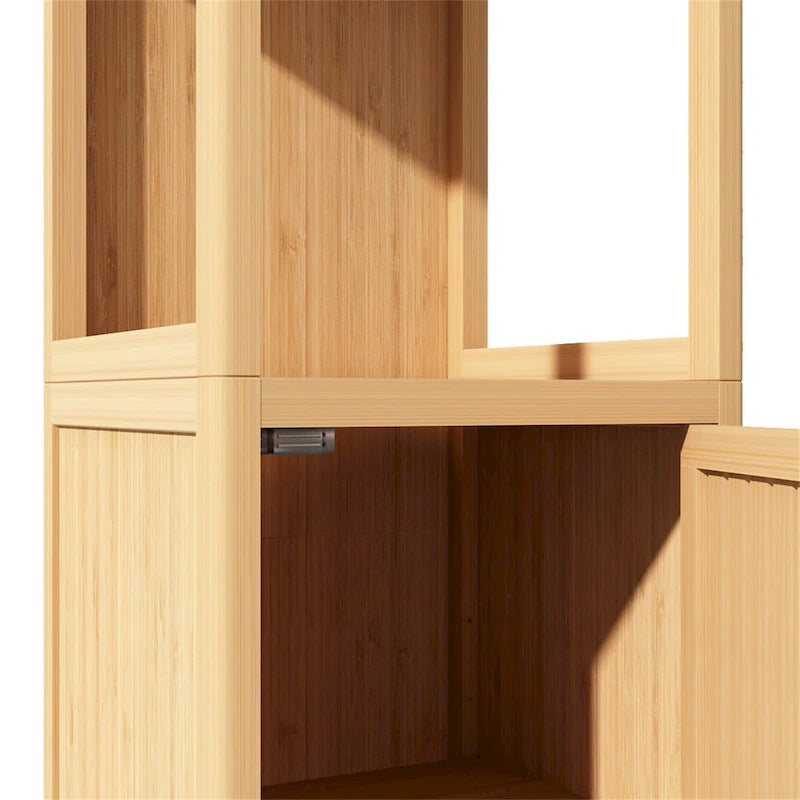 Armoire de rangement multifonctionnelle en bambou de grande capacité