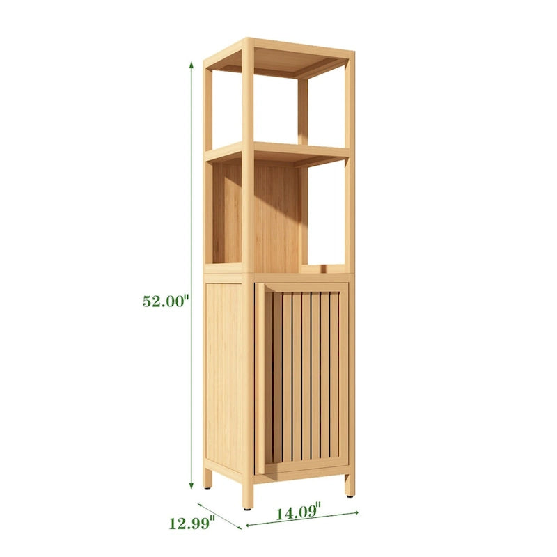 Armoire de rangement multifonctionnelle en bambou de grande capacité
