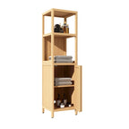 Armoire de rangement multifonctionnelle en bambou de grande capacité