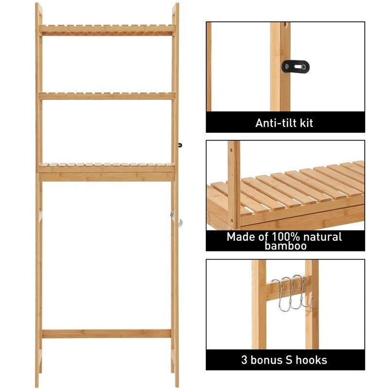 Meuble de rangement à installer au-dessus des toilettes - 10,3 cm (P) x 24,8 cm (L) x 67 cm (H)