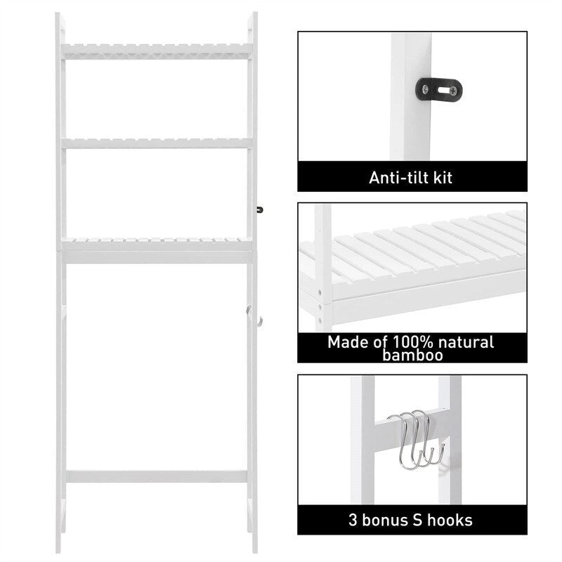 Meuble de rangement à installer au-dessus des toilettes - 10,3 cm (P) x 24,8 cm (L) x 67 cm (H)