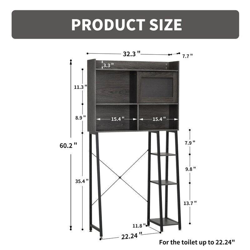 Meuble de rangement à installer au-dessus des toilettes - 11,8 cm (P) x 32,3 cm (L) x 60,2 cm (H)