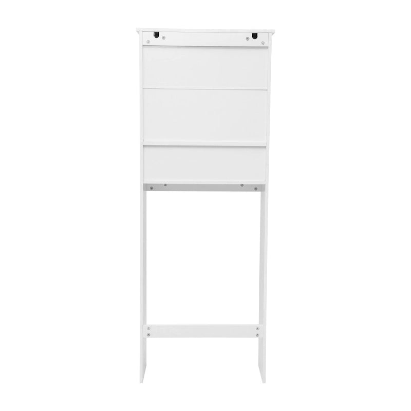 Meuble de rangement gris moderne à placer au-dessus des toilettes, avec 2 étagères et portes