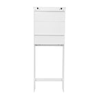 Meuble de rangement gris moderne à placer au-dessus des toilettes, avec 2 étagères et portes