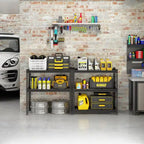 Étagère métallique réglable à 5 niveaux, robuste, pour garage ou usage industriel - Non applicable