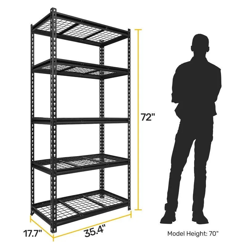 Étagère métallique réglable à 5 niveaux, robuste, pour garage ou usage industriel - Non applicable