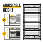 Étagère métallique réglable à 5 niveaux, robuste, pour garage ou usage industriel - Non applicable
