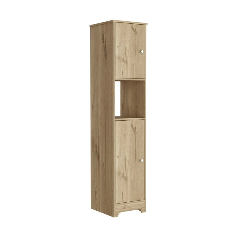 Armoire à linge Albany, quatre étagères intérieures, finition chêne clair, haute qualité et durable
