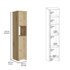 Armoire à linge Albany, quatre étagères intérieures, finition chêne clair, haute qualité et durable