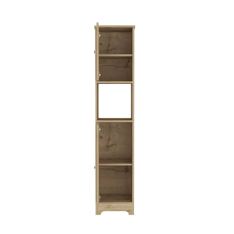 Armoire à linge Albany, quatre étagères intérieures, finition chêne clair, haute qualité et durable