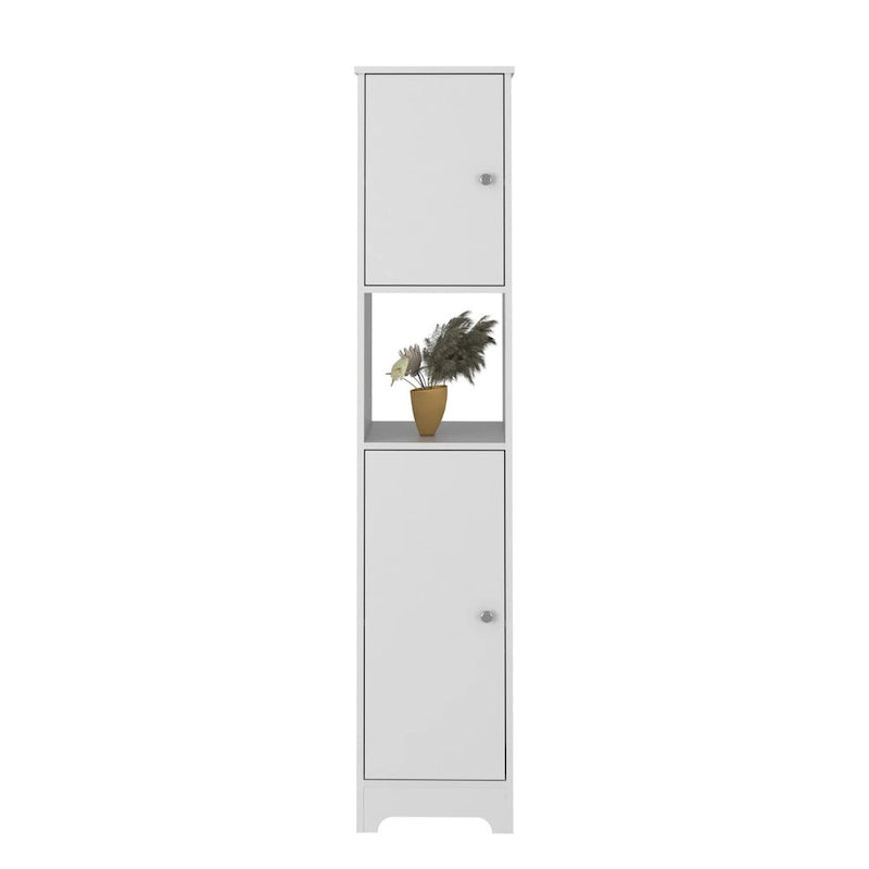 Armoire à linge Albany, quatre étagères intérieures, finition chêne clair, haute qualité et durable