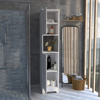 Armoire à linge Albany, quatre étagères intérieures, finition chêne clair, haute qualité et durable