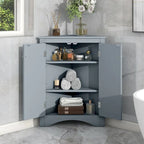 Meuble de rangement triangulaire pour salle de bain avec étagères réglables, meuble sur pied