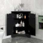 Meuble de rangement triangulaire pour salle de bain avec étagères réglables, meuble sur pied