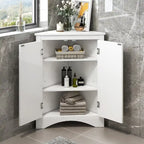 Meuble de rangement triangulaire pour salle de bain avec étagères réglables, meuble sur pied