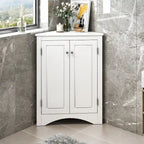 Meuble de rangement triangulaire pour salle de bain avec étagères réglables, meuble sur pied