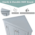 Meuble de rangement triangulaire pour salle de bain avec étagères réglables, meuble sur pied