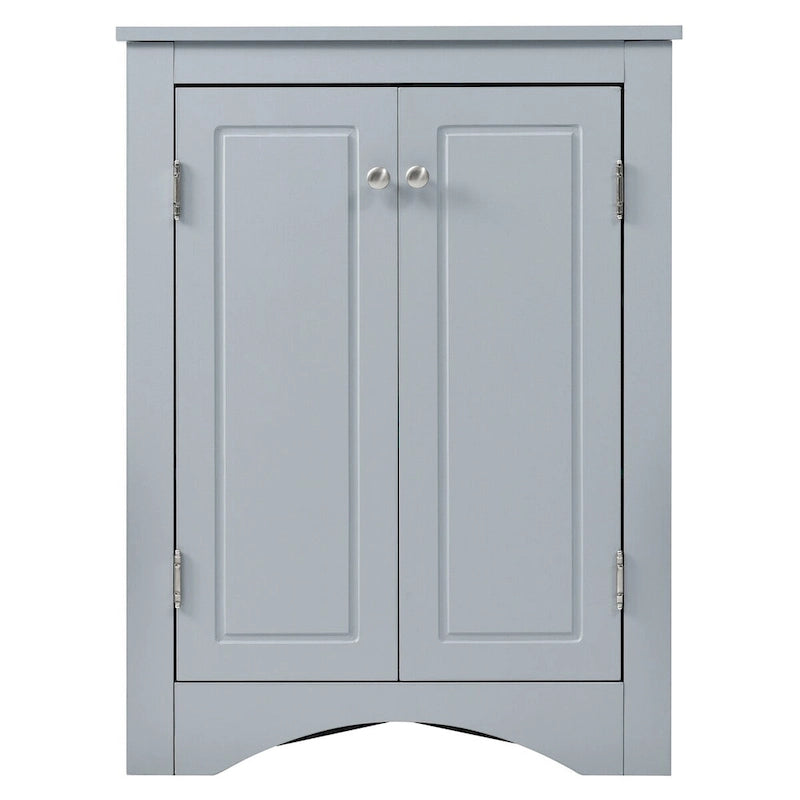 Meuble de rangement triangulaire pour salle de bain avec étagères réglables, meuble sur pied