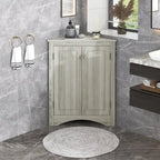 Meuble de rangement triangulaire pour salle de bain avec étagères réglables, meuble sur pied