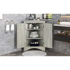 Meuble de rangement triangulaire pour salle de bain avec étagères réglables, meuble sur pied