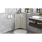 Meuble de rangement triangulaire pour salle de bain avec étagères réglables, meuble sur pied