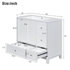Meuble-lavabo moderne de 91 cm (36 pouces) avec port USB et plan de travail en résine.