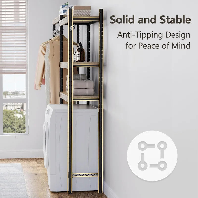 Étagère de rangement pour lave-linge et sèche-linge, supports d'organisation pour buanderie