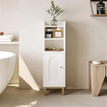 Meuble de rangement d'angle pour salle de bain, petit modèle avec porte et étagères - 20 cm (P) x 20 cm (L) x 83 cm (H)