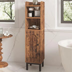 Meuble de rangement d'angle pour salle de bain, petit modèle avec porte et étagères - 20 cm (P) x 20 cm (L) x 83 cm (H)