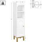 Meuble de rangement d'angle pour salle de bain, petit modèle avec porte et étagères - 20 cm (P) x 20 cm (L) x 83 cm (H)