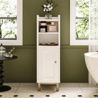 Meuble de rangement d'angle pour salle de bain, petit modèle avec porte et étagères - 20 cm (P) x 20 cm (L) x 83 cm (H)