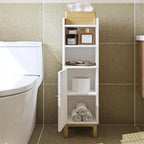 Meuble de rangement d'angle pour salle de bain, petit modèle avec porte et étagères - 20 cm (P) x 20 cm (L) x 83 cm (H)