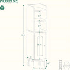 Meuble de rangement d'angle pour salle de bain, petit modèle avec porte et étagères - 20 cm (P) x 20 cm (L) x 83 cm (H)
