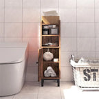 Meuble de rangement d'angle pour salle de bain, petit modèle avec porte et étagères - 20 cm (P) x 20 cm (L) x 83 cm (H)