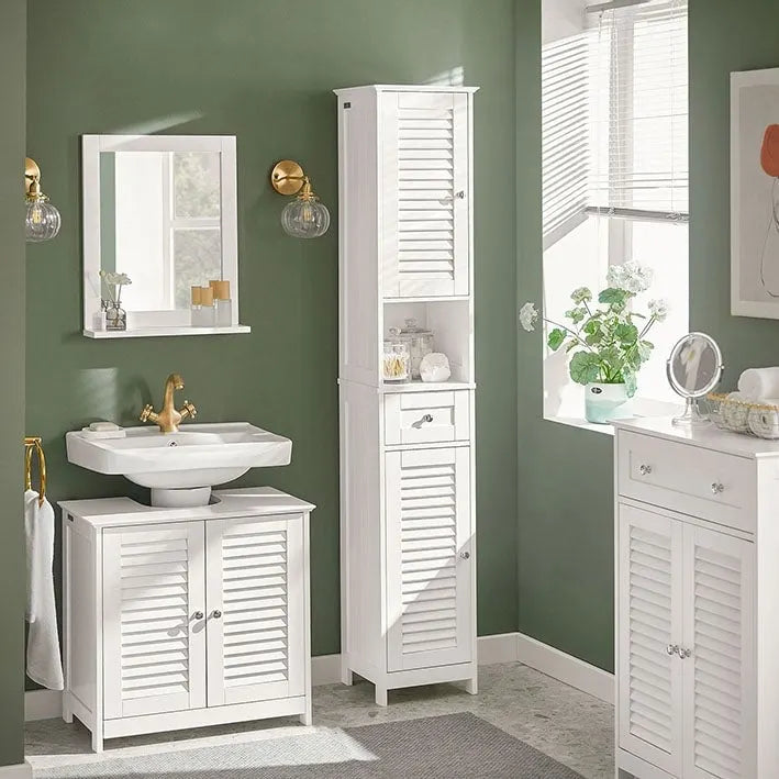 Haotian FRG236-W, Étagère de rangement pour armoire de salle de bain haute