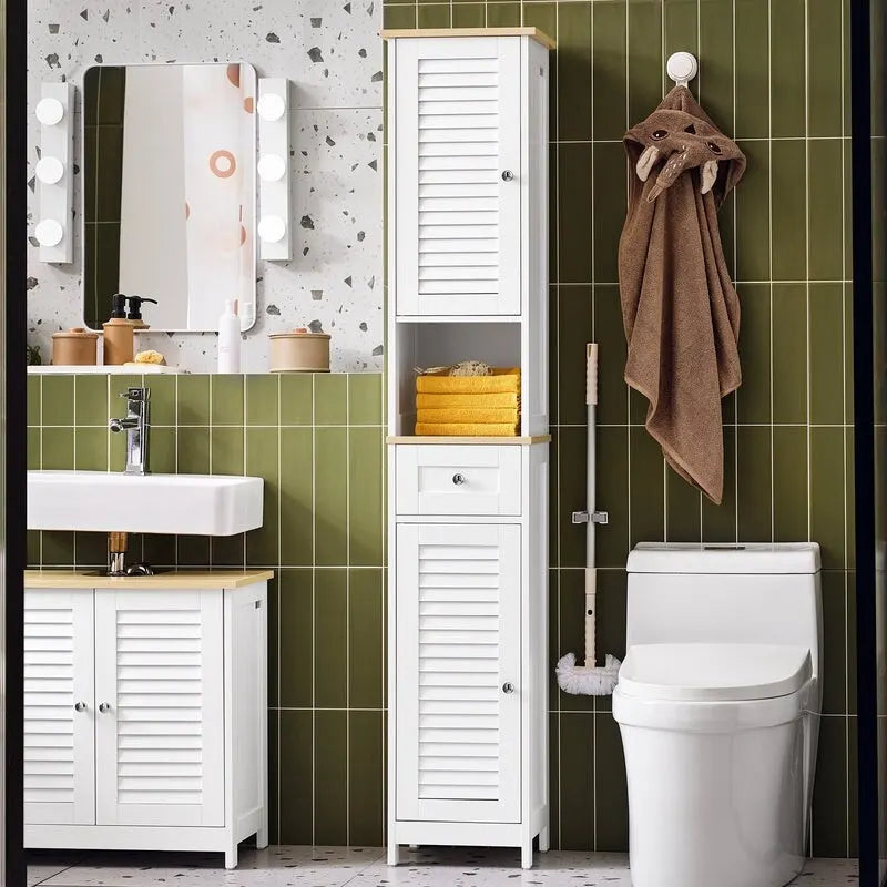 Haotian FRG236-W, Étagère de rangement pour armoire de salle de bain haute