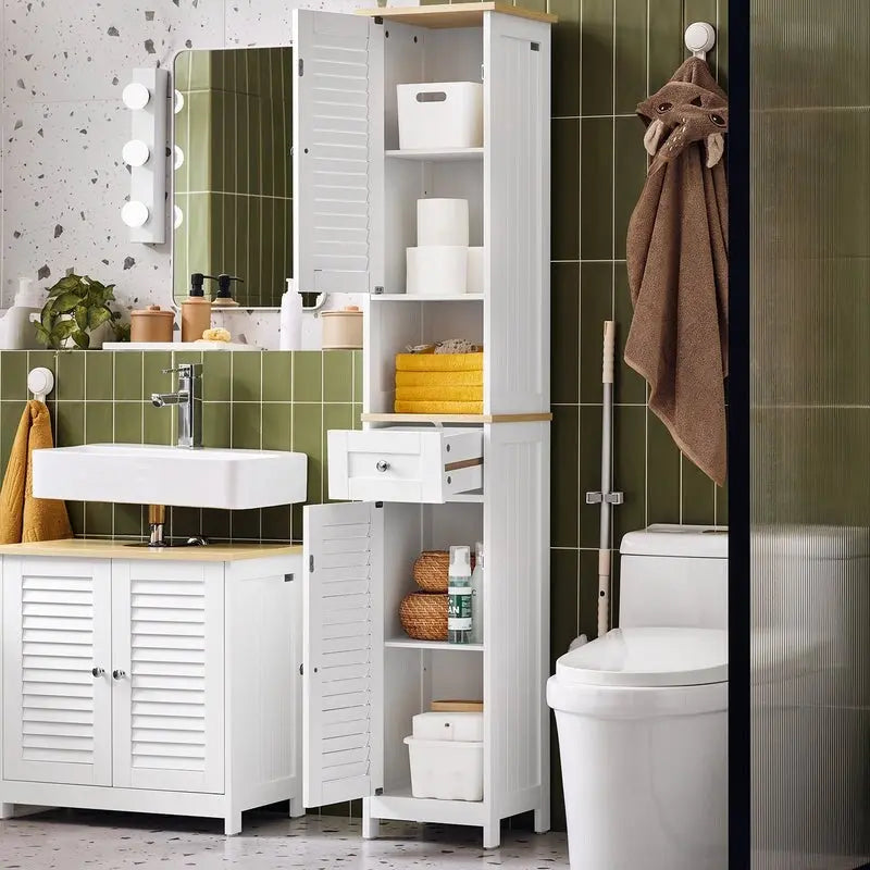 Haotian FRG236-W, Étagère de rangement pour armoire de salle de bain haute