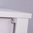 Armoire de rangement au sol pour salle de bain avec double porte et étagère réglable, blanche