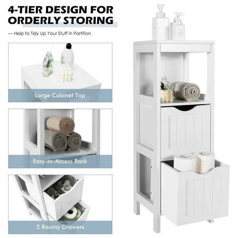 Meuble de rangement et organisateur de salle de bain - 30,5 cm (P) x 30,5 cm (L) x 89 cm (H)