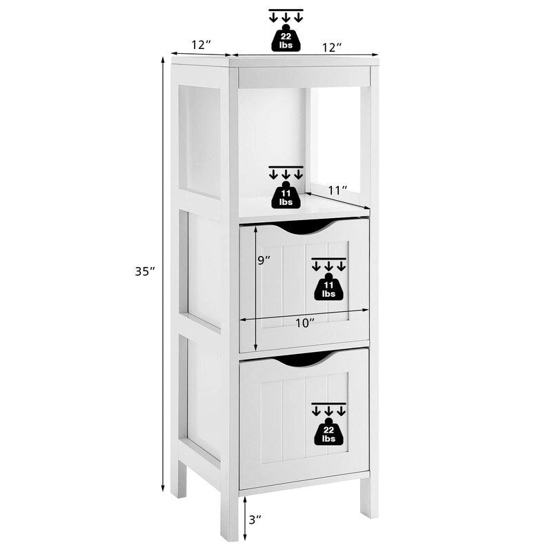 Meuble de rangement et organisateur de salle de bain - 30,5 cm (P) x 30,5 cm (L) x 89 cm (H)