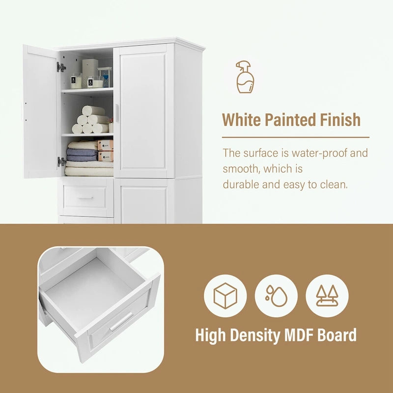 Armoire de rangement de salle de bain avec portes