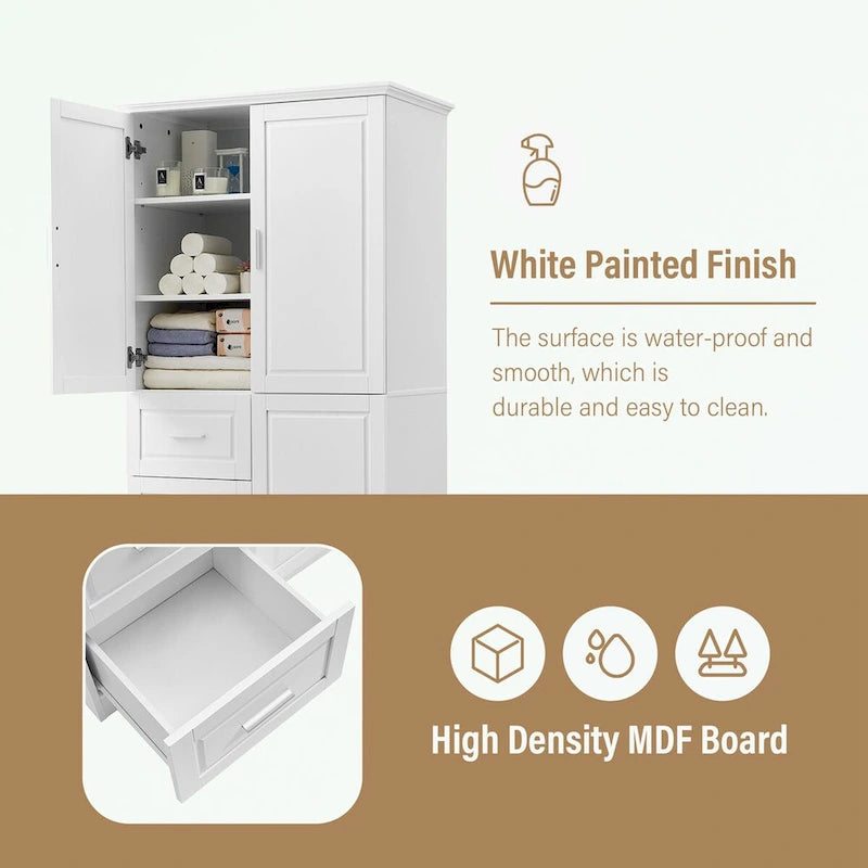 Armoire de rangement de salle de bain avec portes