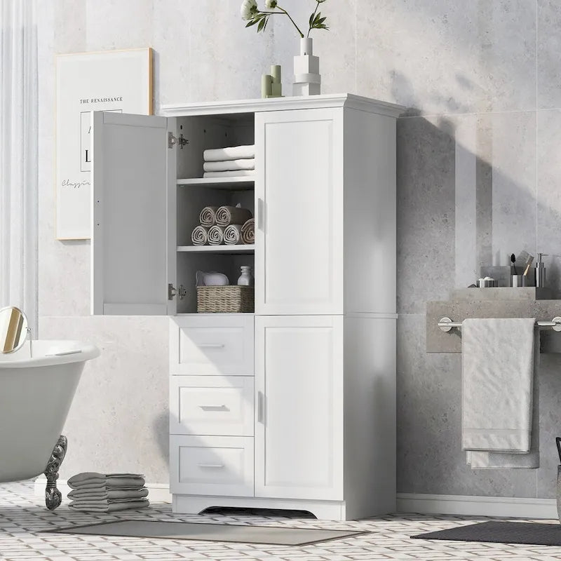 Armoire de rangement de salle de bain avec portes