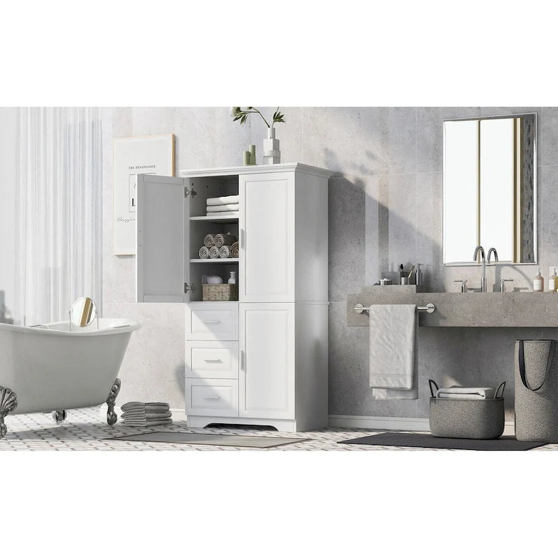 Armoire de rangement de salle de bain avec portes