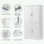 Armoire de rangement de salle de bain avec portes